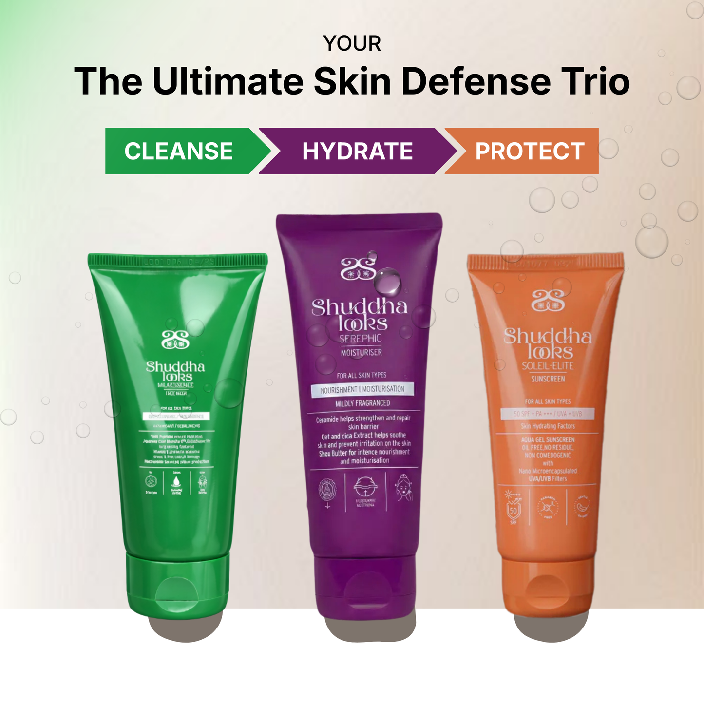 Facewash +  Moisturizer +  Sunscreen