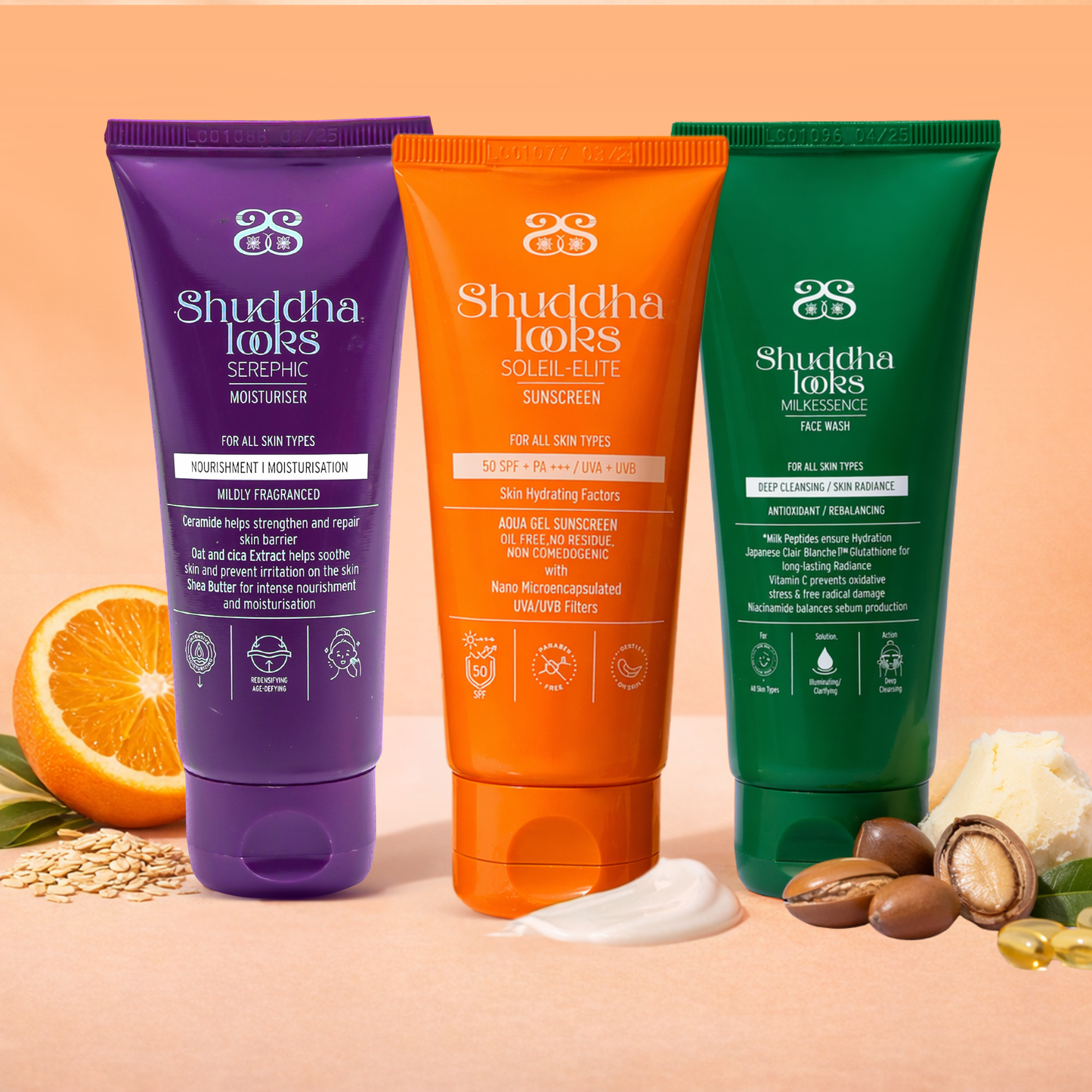 Facewash +  Moisturizer +  Sunscreen